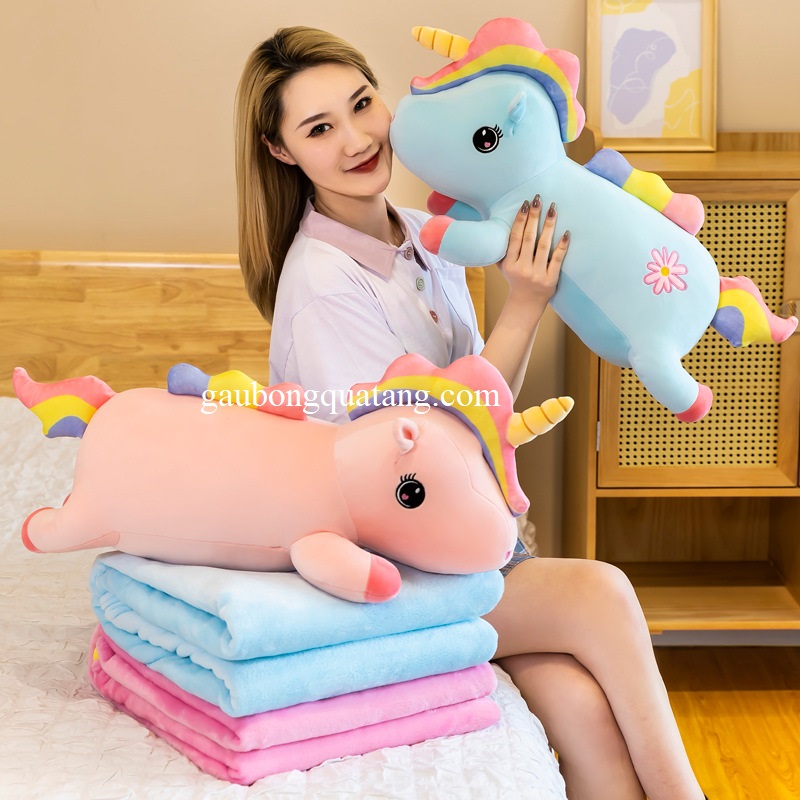 Gối Ôm Ngựa Pony Kèm Mền 2in1.